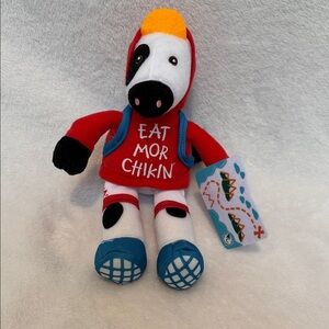 Chick-fil-A Plush Cow Doll Toy Summer Eat Mor Chikin Red Hoodie Traveler